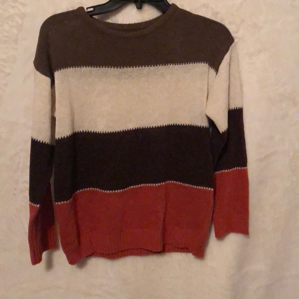 Wide strip sweater